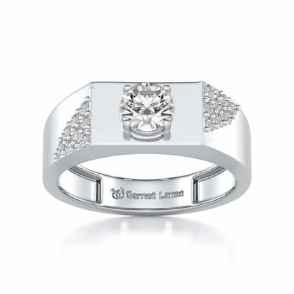 Shaurya Solitaire Ring For Men - White Gold - Image 2