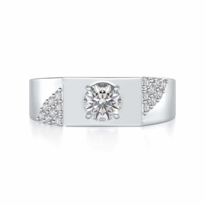 Shaurya Solitaire Ring For Men - White Gold - Image 5