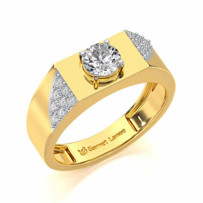 Shaurya Solitaire Ring For Men - Yellow Gold - Image 1