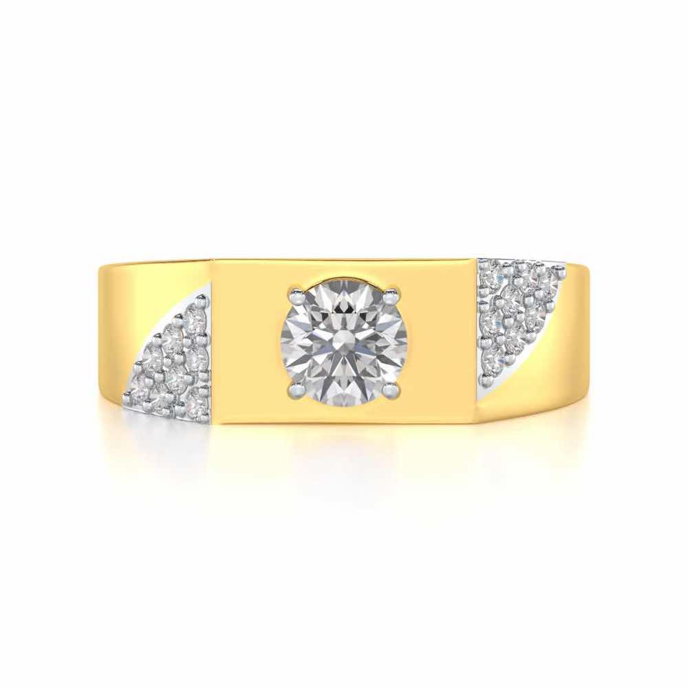 Shaurya Solitaire Ring For Men - Yellow Gold - Image 5