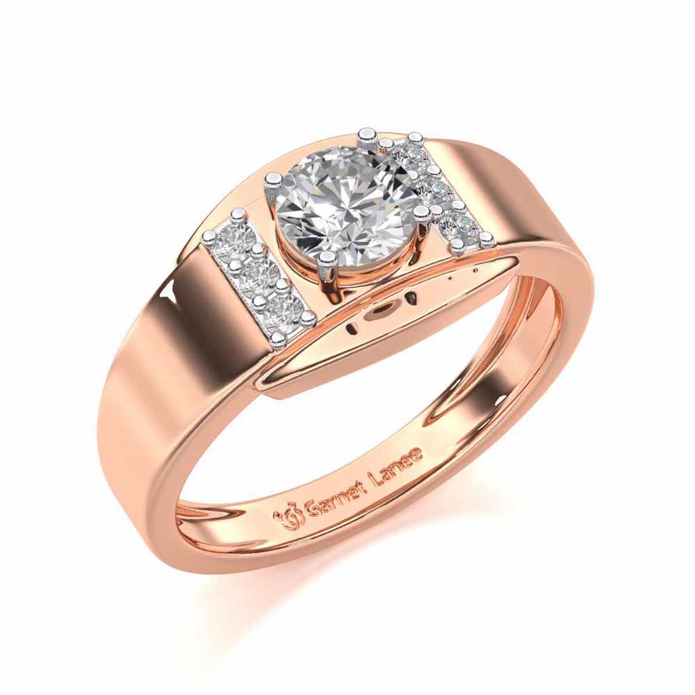 Shayan Solitaire Ring For Men - Rose Gold - Image 1