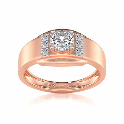 Shayan Solitaire Ring For Men - Rose Gold - Image 2