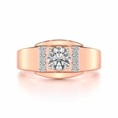 Shayan Solitaire Ring For Men - Rose Gold - Image 5