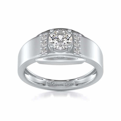 Shayan Solitaire Ring For Men - White Gold - Image 2
