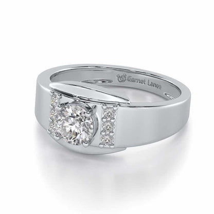 Shayan Solitaire Ring For Men - White Gold - Image 3