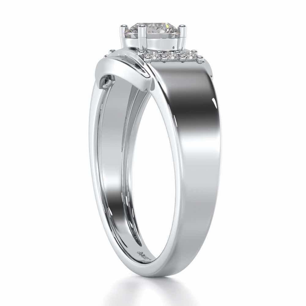 Shayan Solitaire Ring For Men - White Gold - Image 4