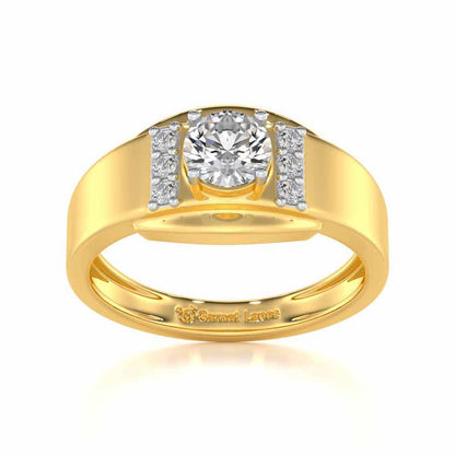 Shayan Solitaire Ring For Men - Yellow Gold - Image 2