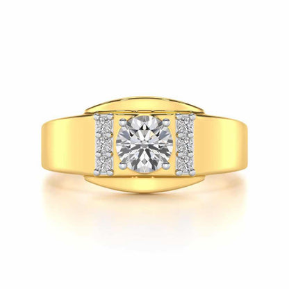 Shayan Solitaire Ring For Men - Yellow Gold - Image 5