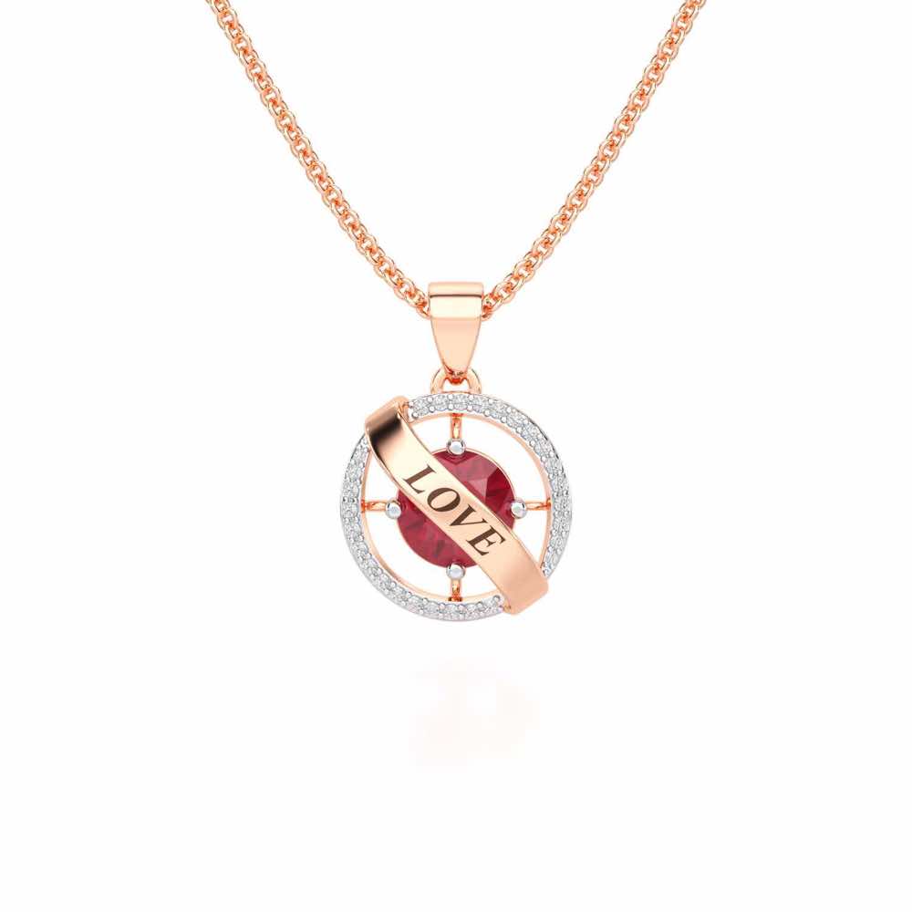 Sheen Banner Silver Pendant - Rose Gold - Image 1
