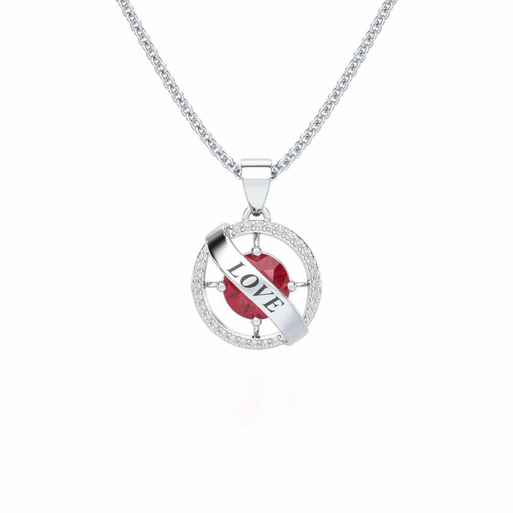 Sheen Banner Silver Pendant - White Gold - Image 1