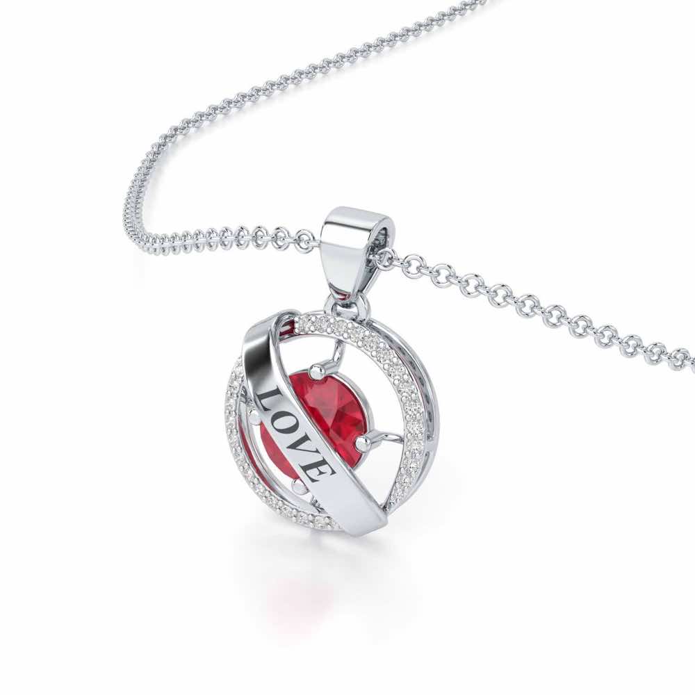 Sheen Banner Silver Pendant - White Gold - Image 2