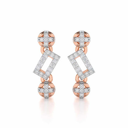 Sheen Dive Silver Earrings - Rose Gold - Image 1