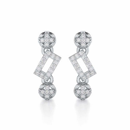 Sheen Dive Silver Earrings - White Gold - Image 1