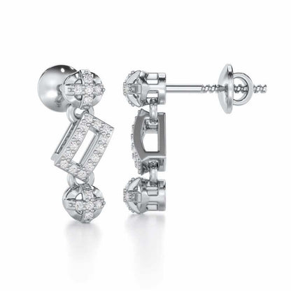 Sheen Dive Silver Earrings - White Gold - Image 4