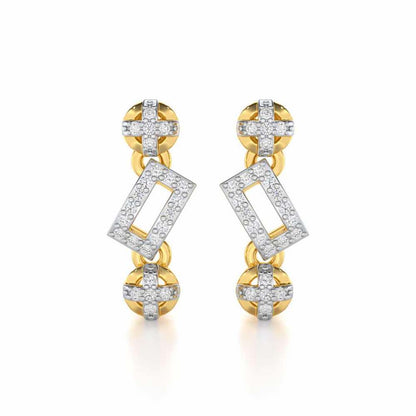 Sheen Dive Silver Earrings - Yellow Gold - Image 1