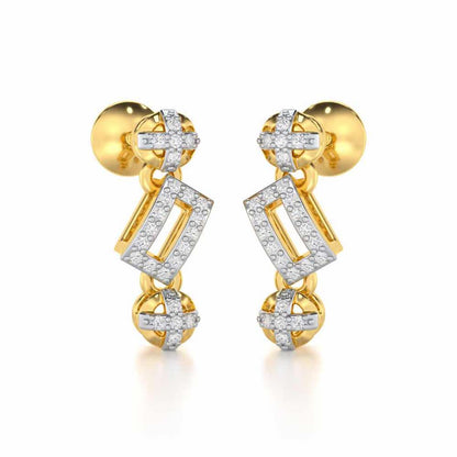 Sheen Dive Silver Earrings - Yellow Gold - Image 2