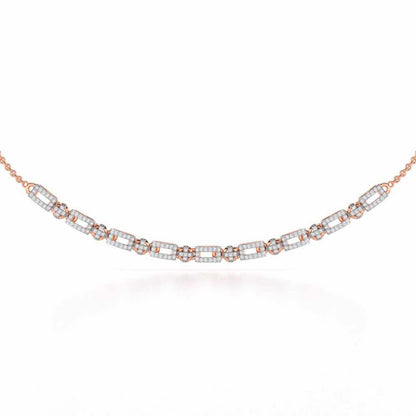 Sheen Dive Silver Necklace - Rose Gold - Image 1