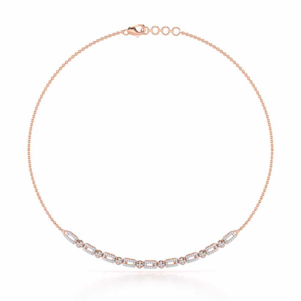 Sheen Dive Silver Necklace - Rose Gold - Image 2