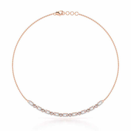 Sheen Dive Silver Necklace - Rose Gold - Image 2