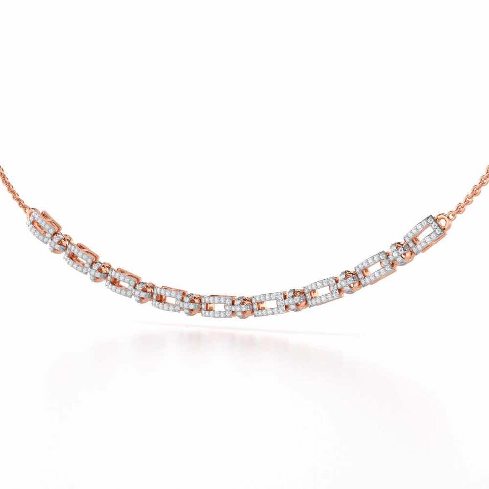 Sheen Dive Silver Necklace - Rose Gold - Image 3