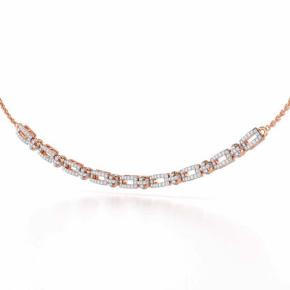Sheen Dive Silver Necklace - Rose Gold - Image 3