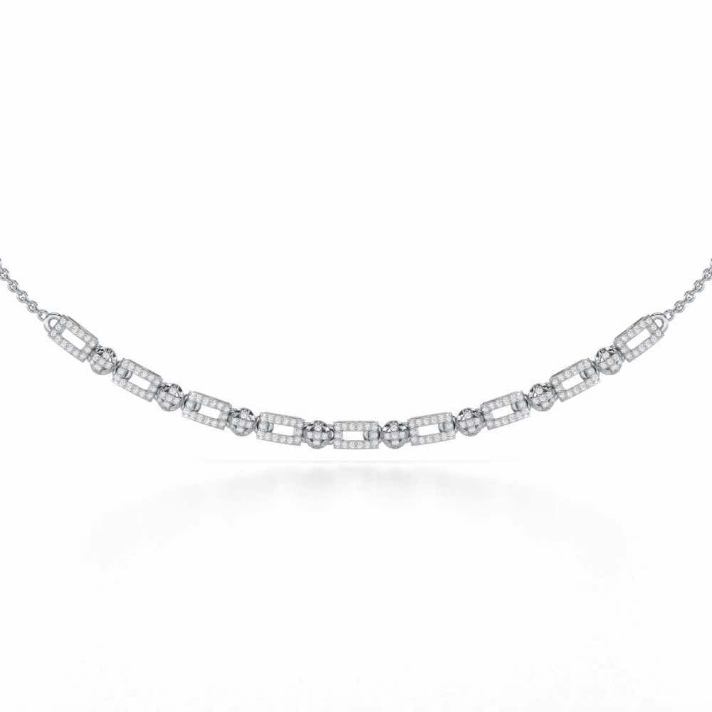 Sheen Dive Silver Necklace - White Gold - Image 1