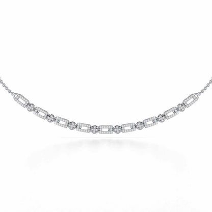 Sheen Dive Silver Necklace - White Gold - Image 1