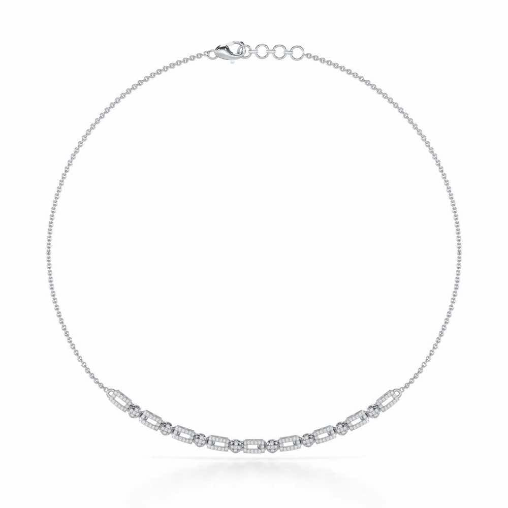 Sheen Dive Silver Necklace - White Gold - Image 2