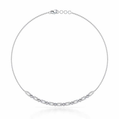Sheen Dive Silver Necklace - White Gold - Image 2