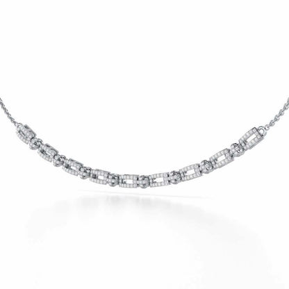Sheen Dive Silver Necklace - White Gold - Image 3