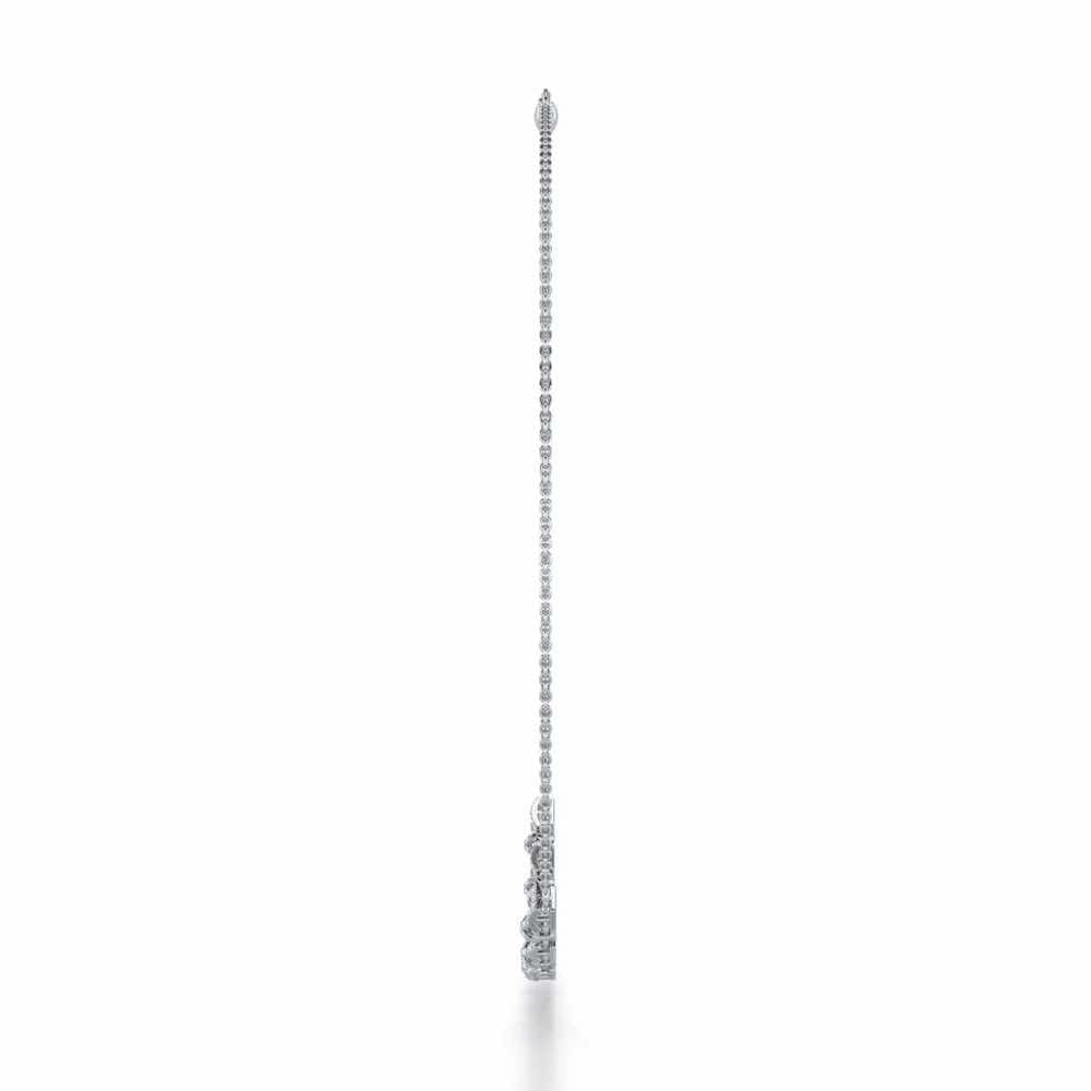 Sheen Dive Silver Necklace - White Gold - Image 4