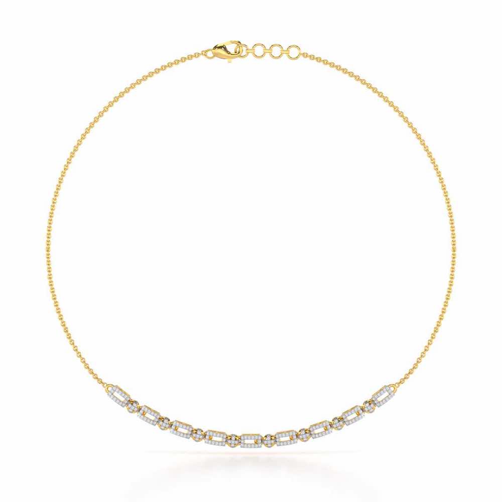 Sheen Dive Silver Necklace - Yellow Gold - Image 2