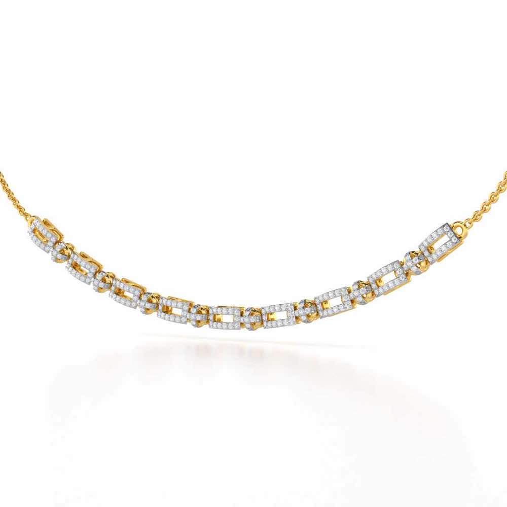 Sheen Dive Silver Necklace - Yellow Gold - Image 3
