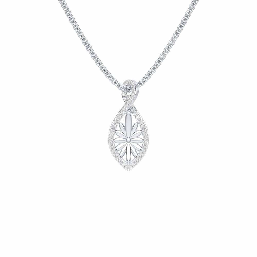 Sheen Elegance Silver Pendant - White Gold - Image 1