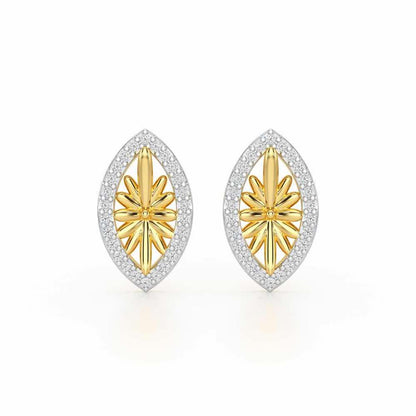 Sheen Elegance Silver Stud Earrings - Yellow Gold - Image 1