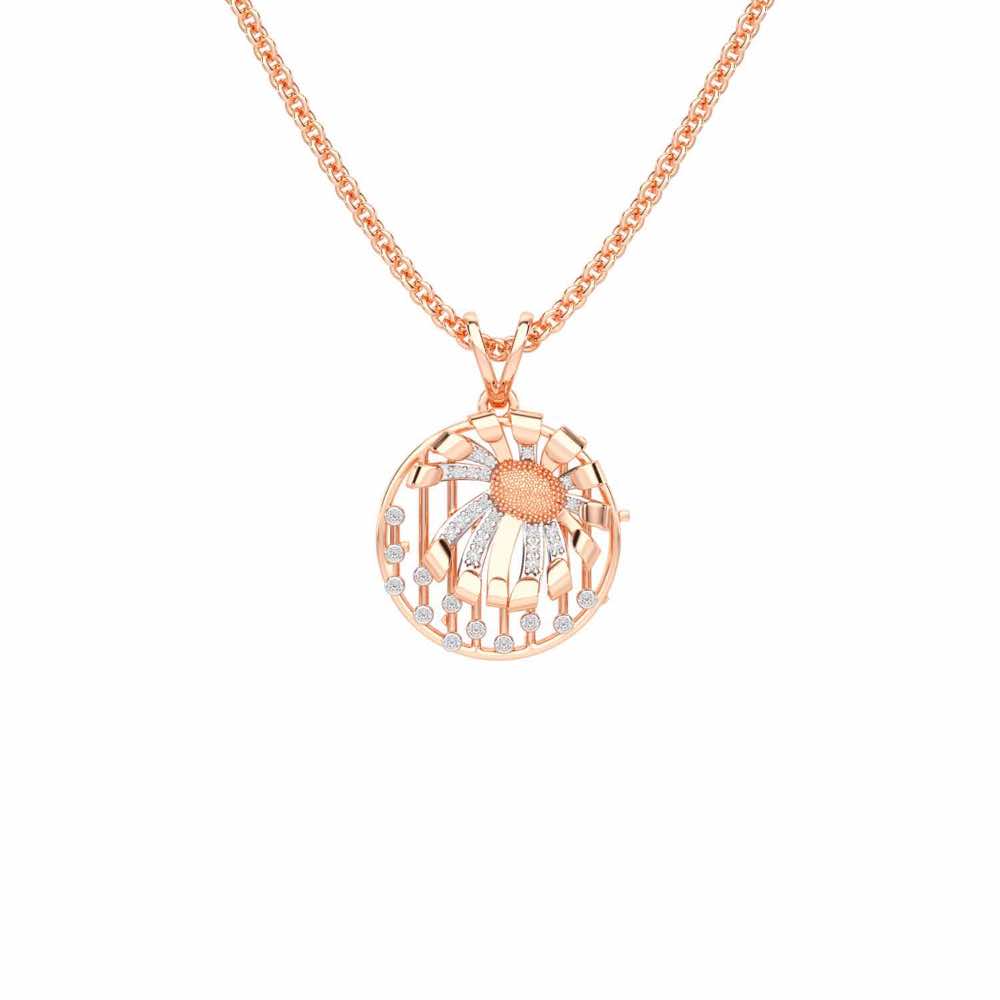 Sheen Orb Silver Pendant - Rose Gold - Image 1