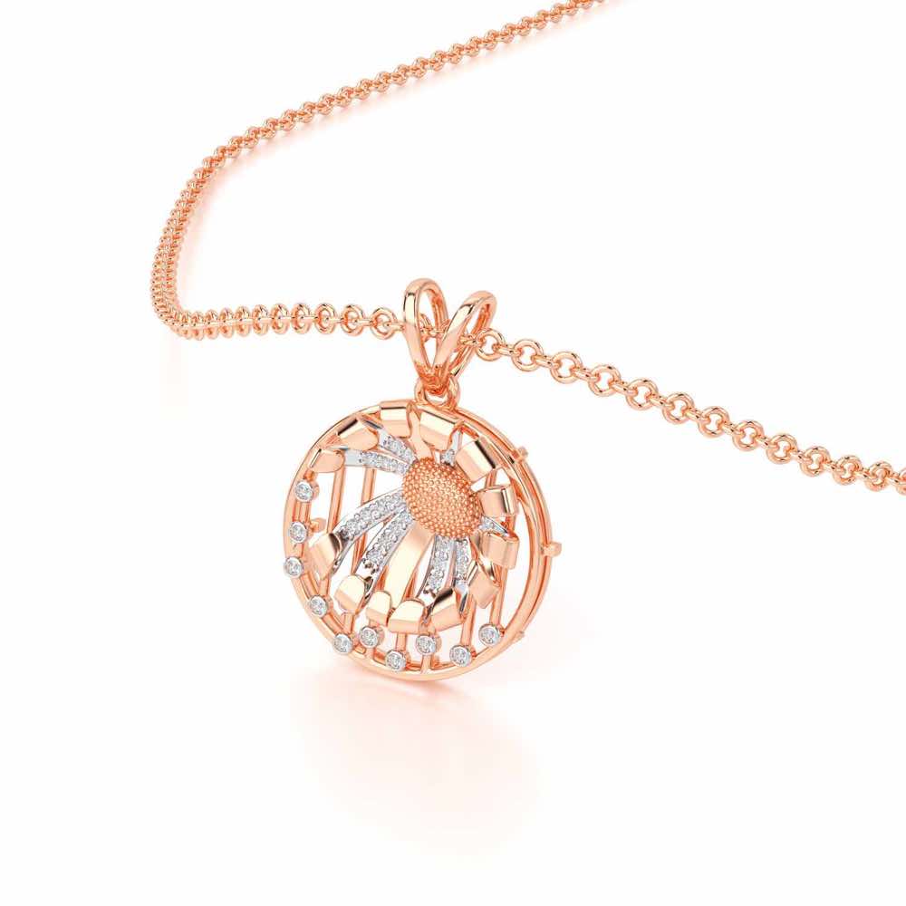 Sheen Orb Silver Pendant - Rose Gold - Image 2