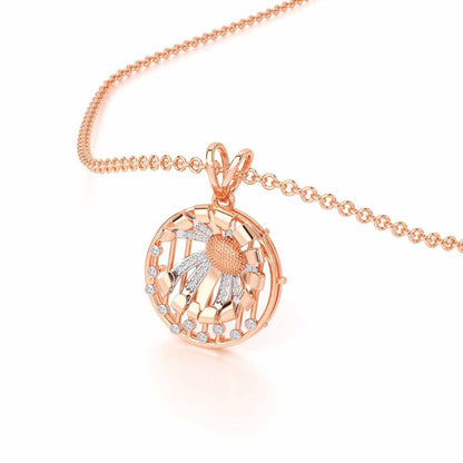 Sheen Orb Silver Pendant - Rose Gold - Image 2