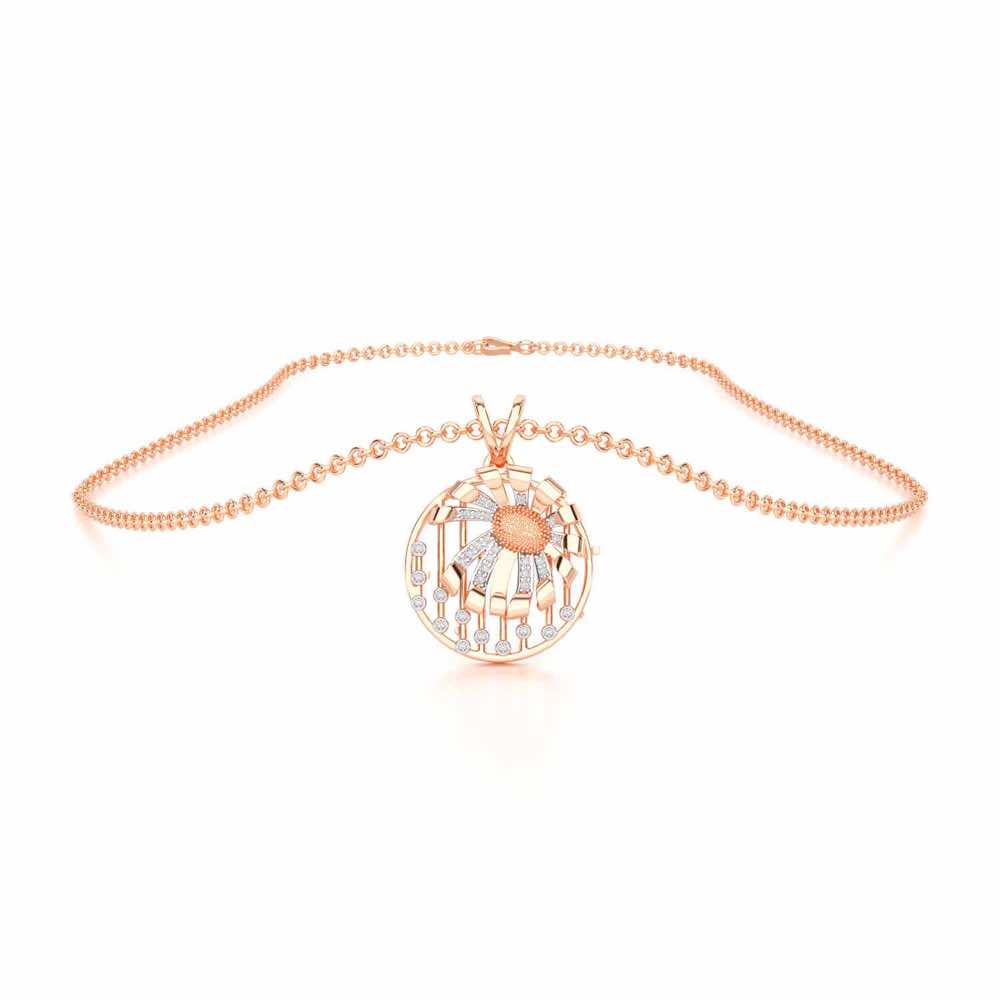 Sheen Orb Silver Pendant - Rose Gold - Image 3