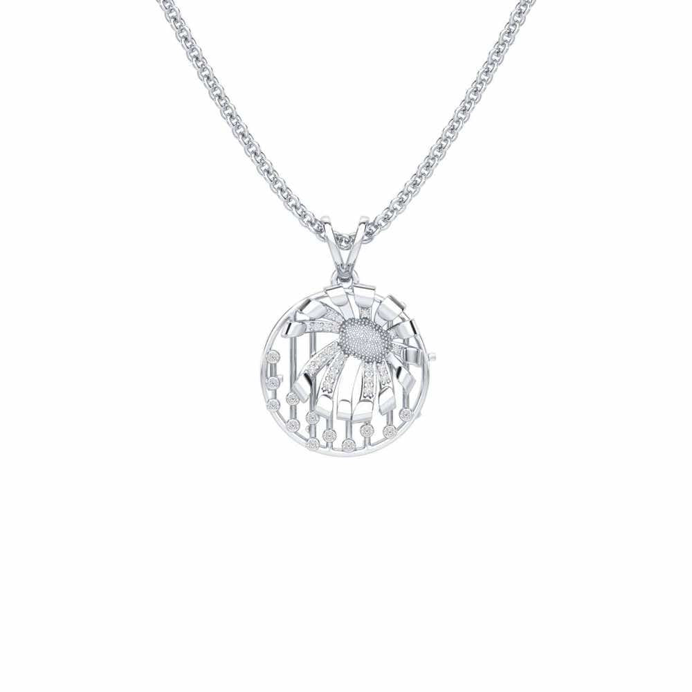Sheen Orb Silver Pendant - White Gold - Image 1