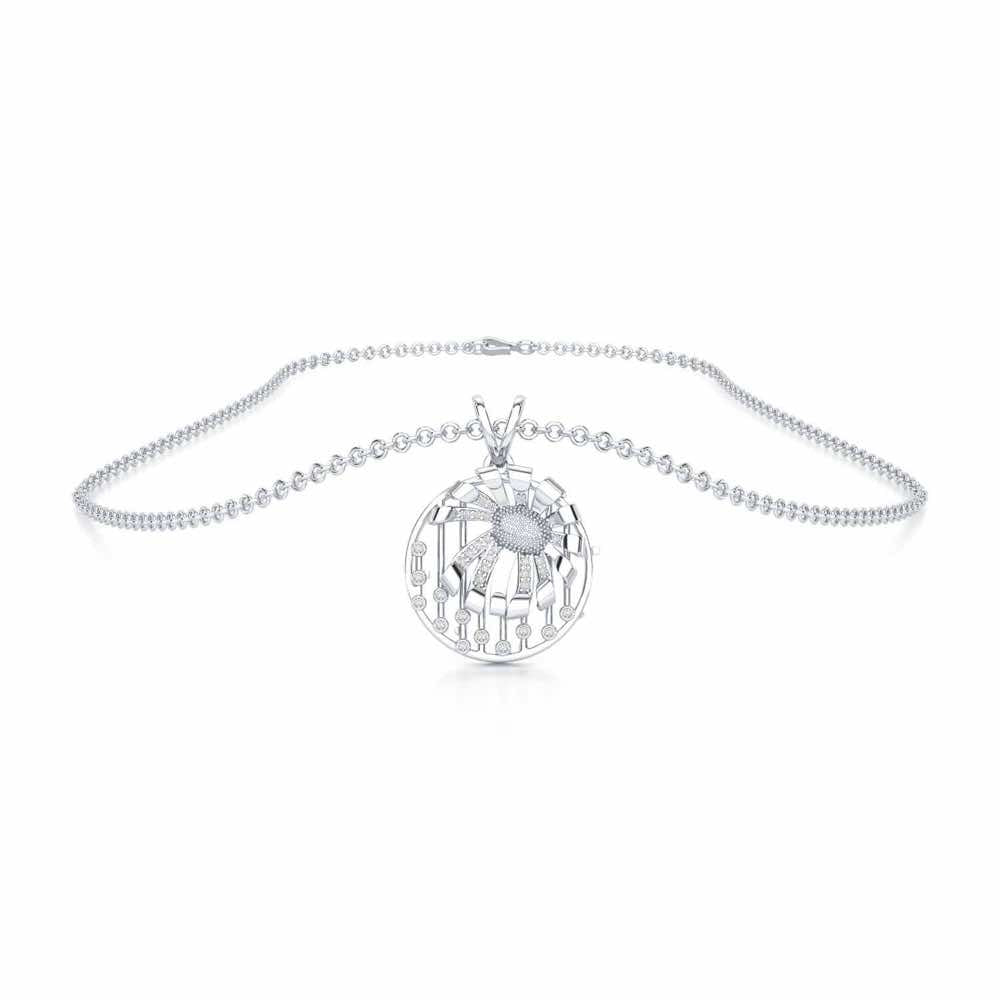 Sheen Orb Silver Pendant - White Gold - Image 3