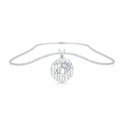 Sheen Orb Silver Pendant - White Gold - Image 3
