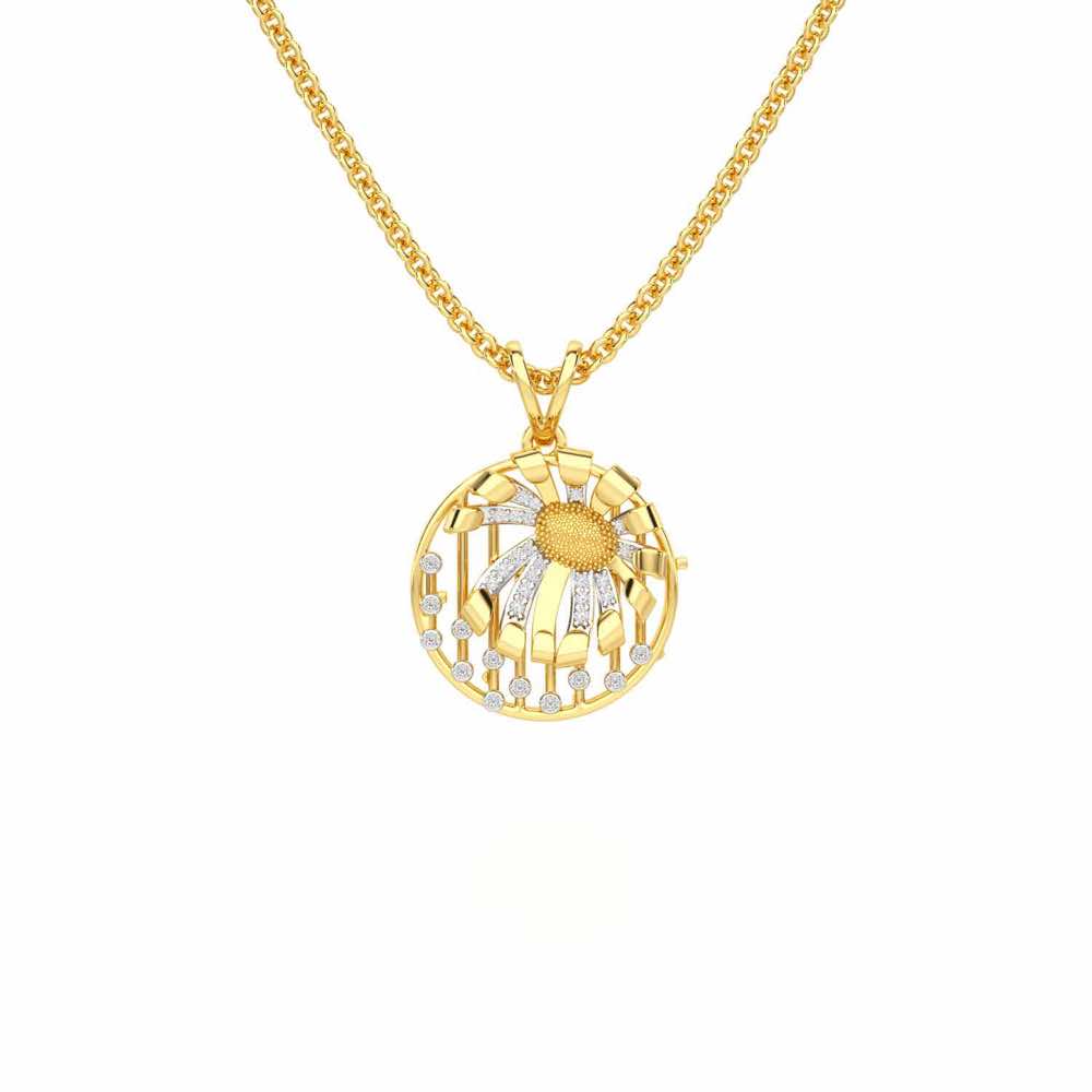 Sheen Orb Silver Pendant - Yellow Gold - Image 1