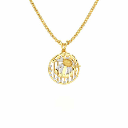 Sheen Orb Silver Pendant - Yellow Gold - Image 1
