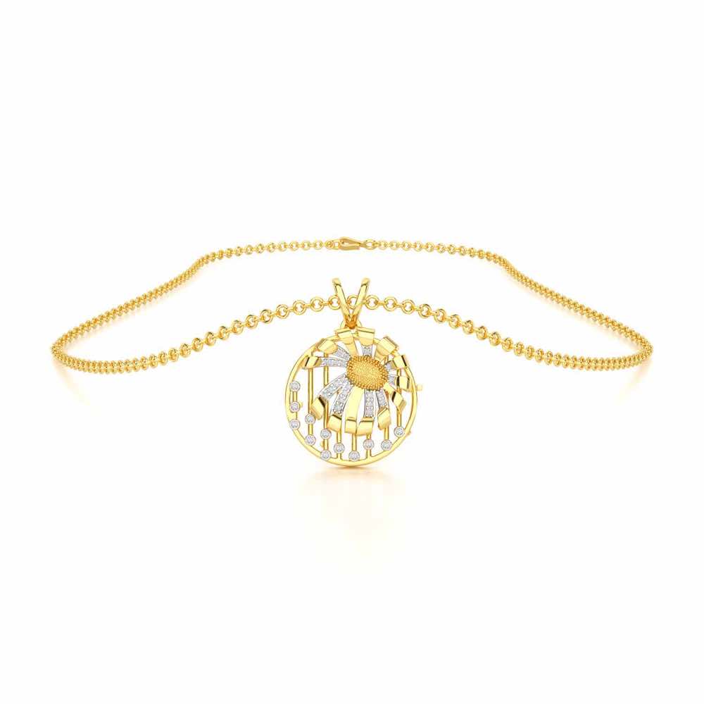 Sheen Orb Silver Pendant - Yellow Gold - Image 3