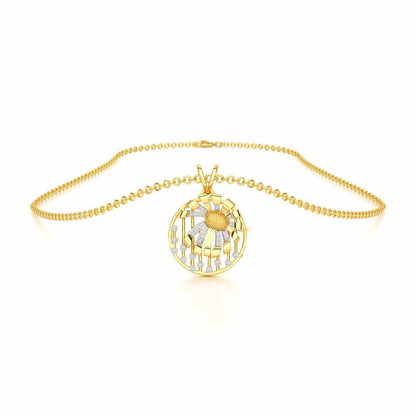 Sheen Orb Silver Pendant - Yellow Gold - Image 3