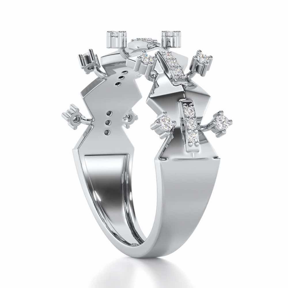 Sheen Party Silver Ring - White Gold - Image 3
