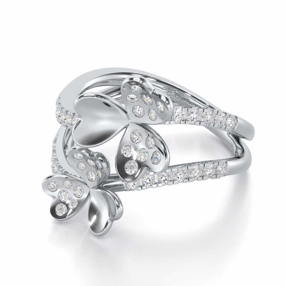 Sheen Symphony Silver Ring - White Gold - Image 2