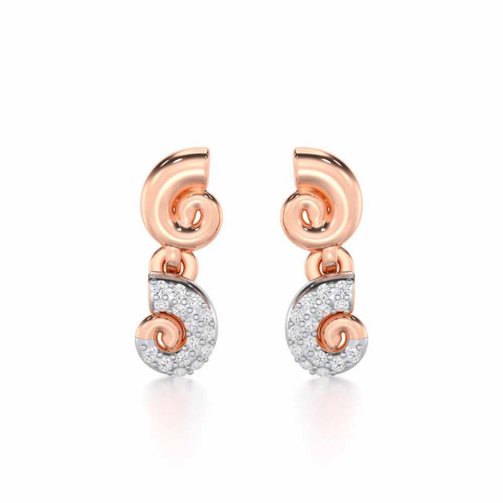 Shell Row Silver Earrings - Rose Gold - Image 1