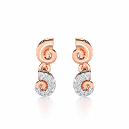 Shell Row Silver Earrings - Rose Gold - Image 1